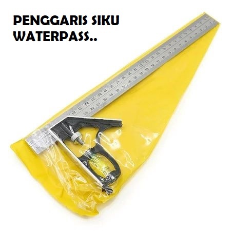 

Penggaris Siku Waterpass Combination Square 45 Derajat Stainless Steel 30cm Pasekon MultifungsI..