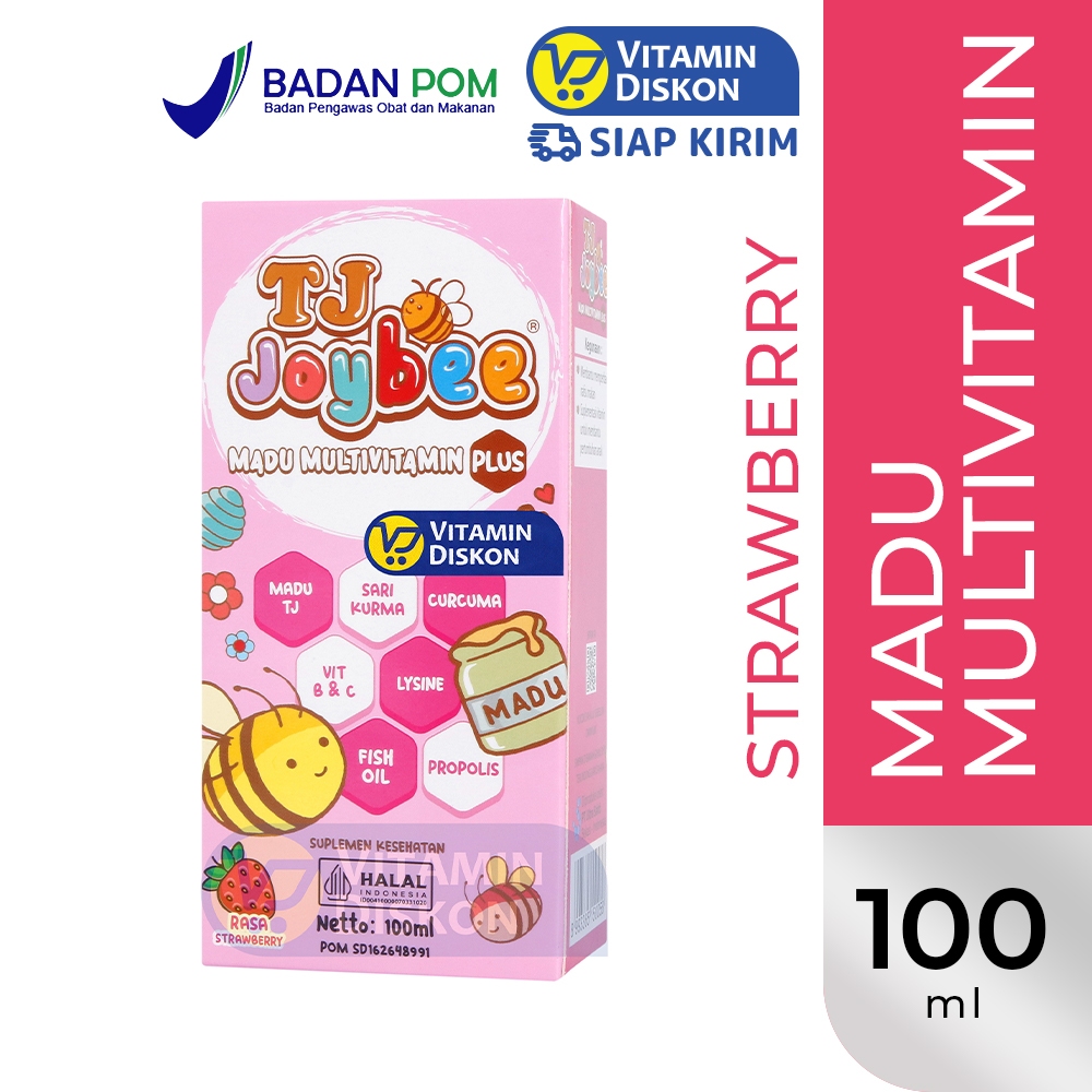 MADU TJ JOYBEE MADU MULTIVITAMIN RASA STRAWBERRY 100ML | Membantu meningkatkan daya tahan tubuh anak