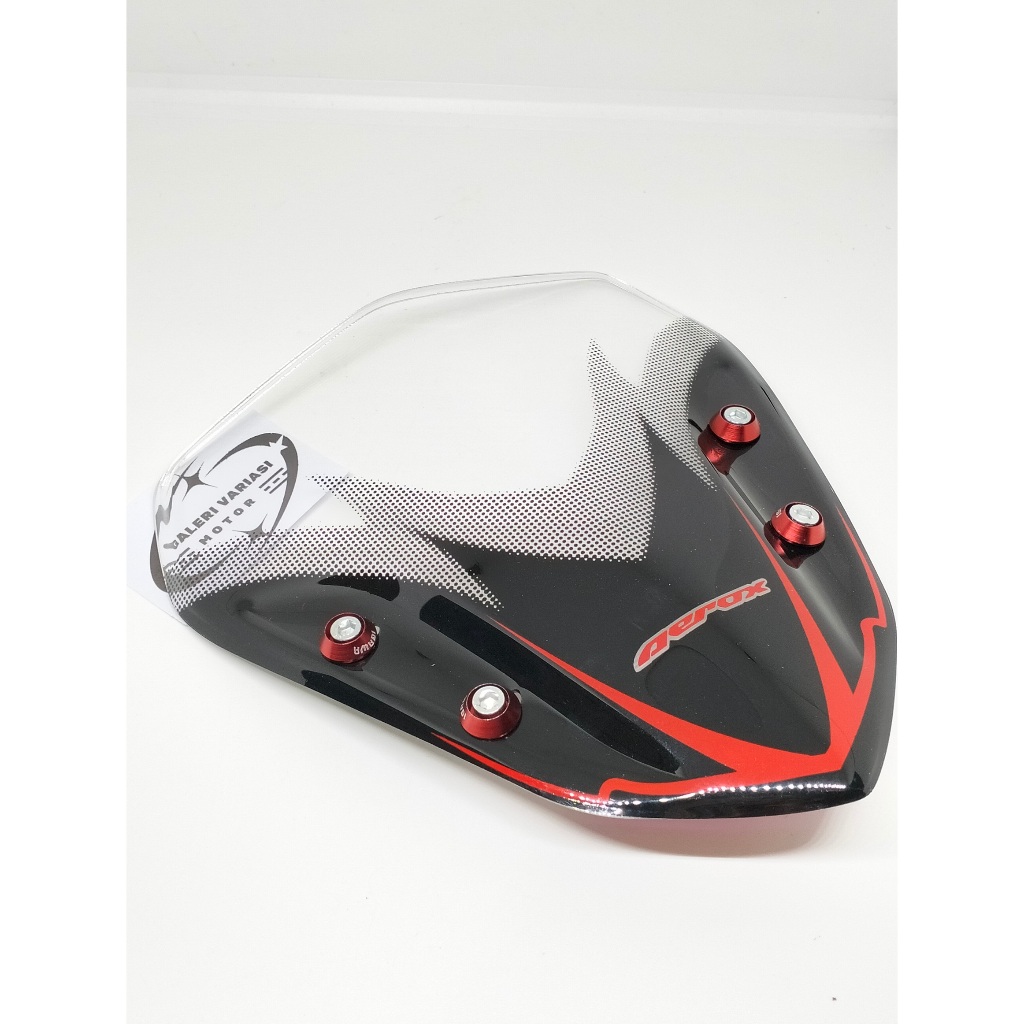 VISOR YAMAHA AEROX WINDSHIELD YAMAHA AEROX PLUS BAUT VISOR AEROX MOTIF WARNA PLUS BAUT