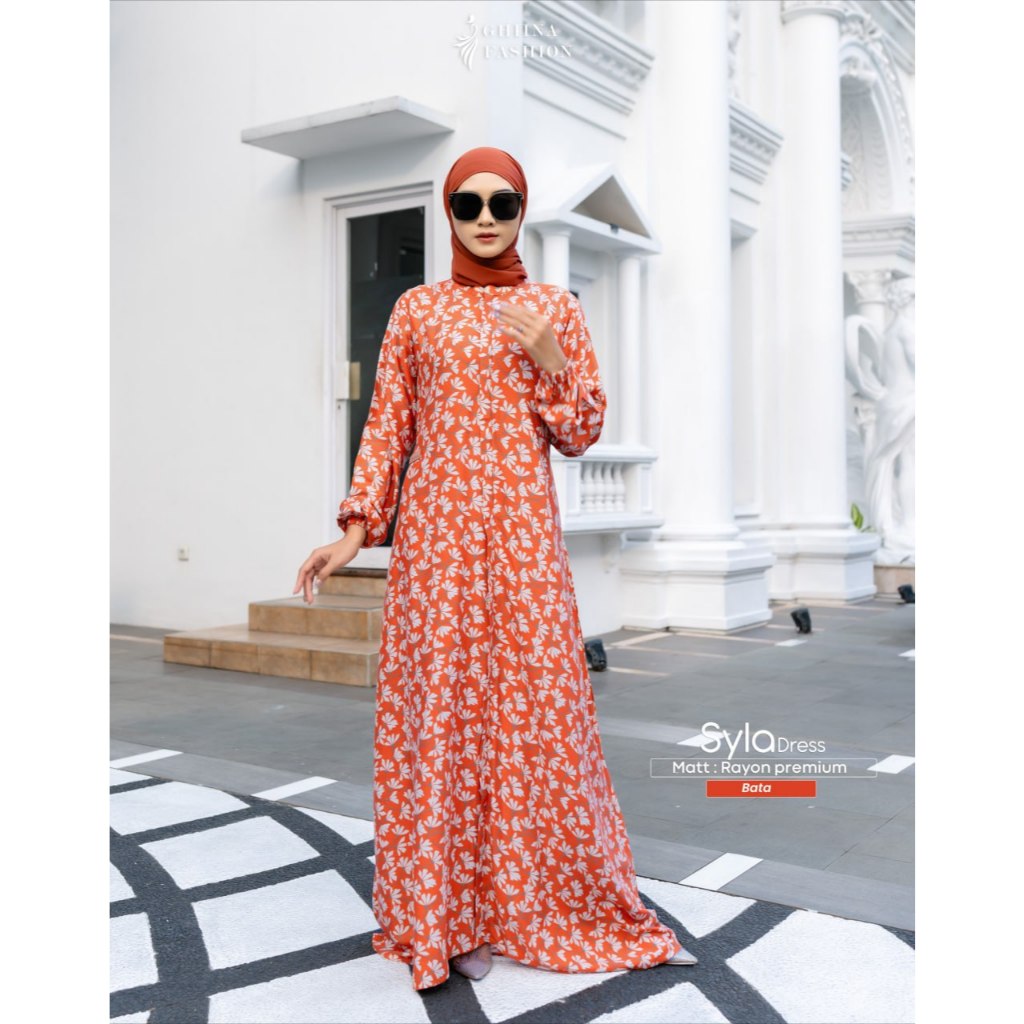 BISA COD ✅ SYLA DRESS by GHIINA FASHION || Gamis Kekinian Berbahan Rayon Premium