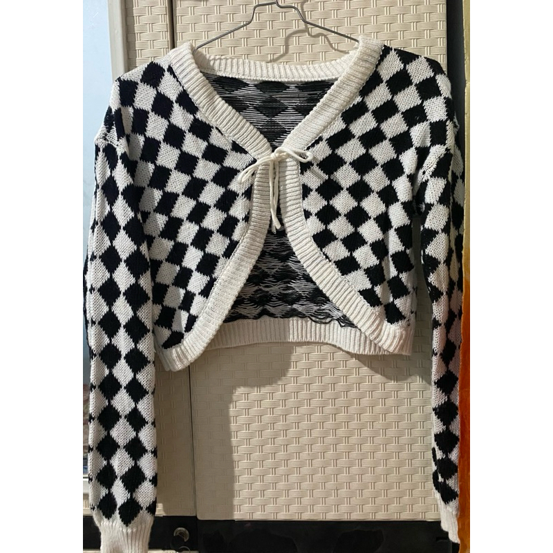 pl outer/cardigan crop ketupat