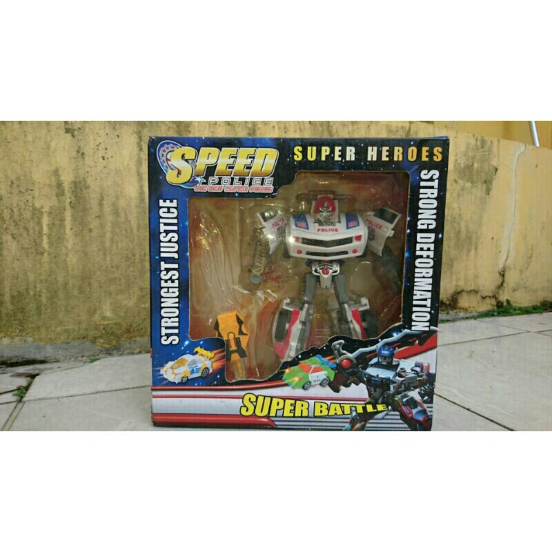 Mainan Action Figure Robot Speed Police The New Super Force Transformers Bumblebee Putih (S3cond) Bo