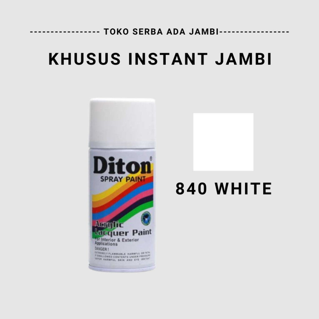 KHUSUS INSTANT - Cat Semprot Diton warna Putih 840 isi 300cc / Pilox Putih / Pylox Putih / Cat Motor