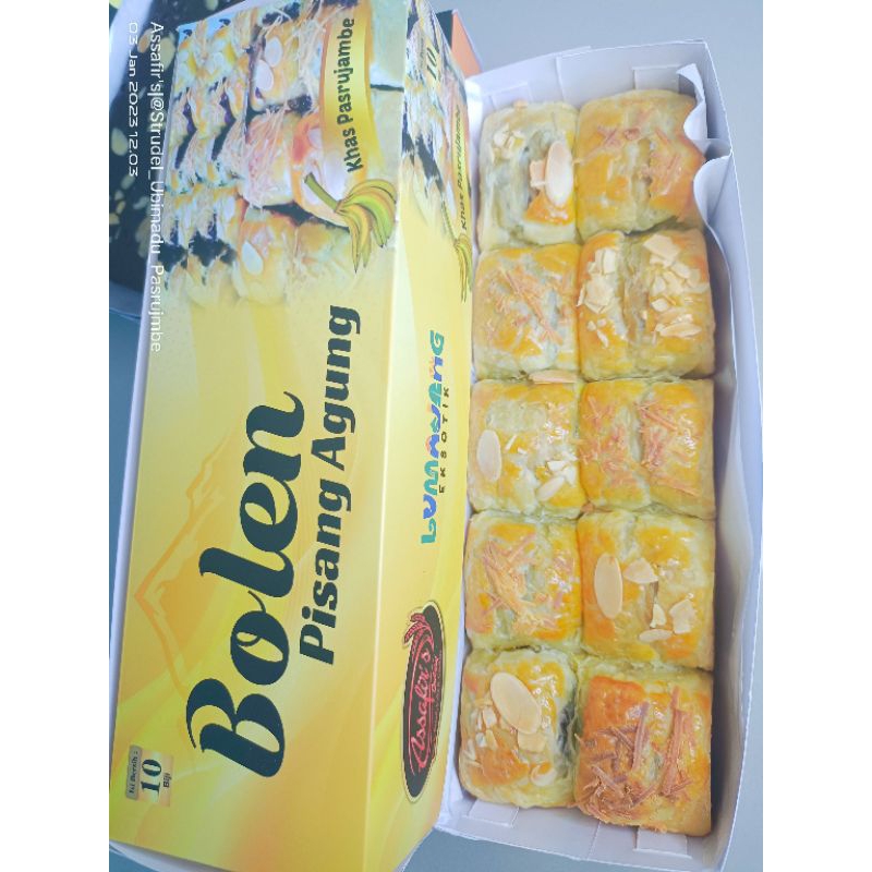 

Bolen Pisang Agung Assafir's Bakery 1 box isi 10 pcs 600 grm