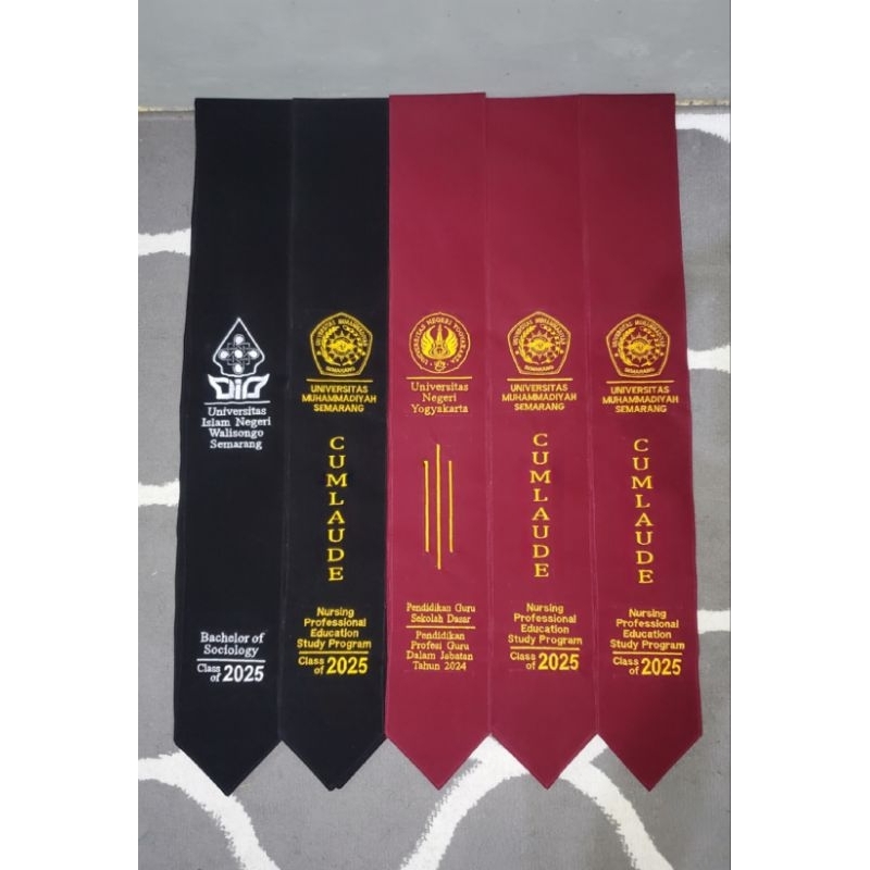 [PREMIUM] Selempang Wisuda Mewah / Selempang Wisuda Bludru dua sisi / Slempang Wisuda  2 Lapis