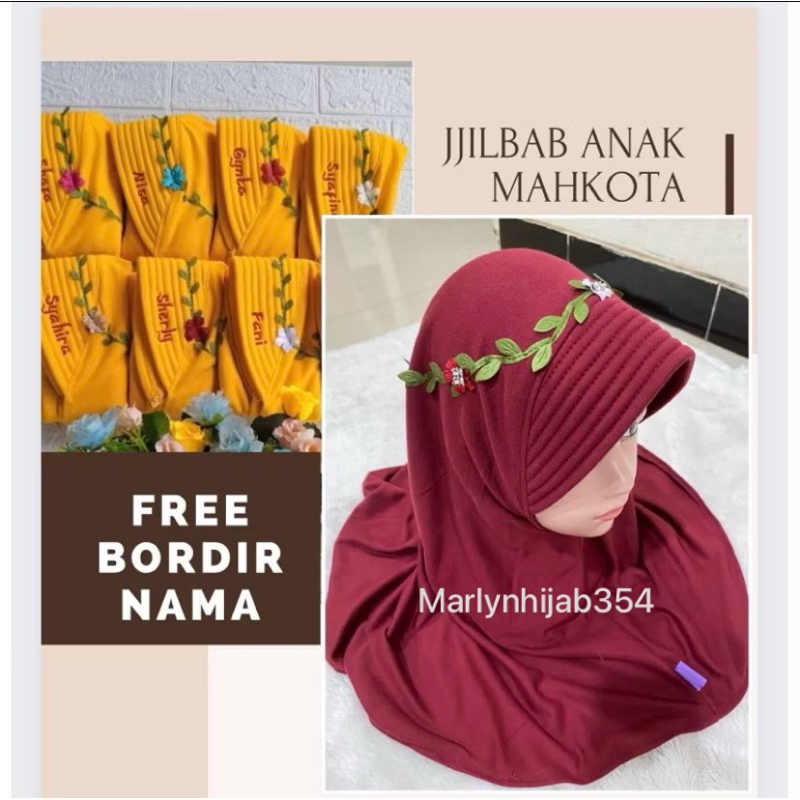 FREE NAMA jilbab anak jilbab mahkota/jilbab instan hijab/marlynhijab354