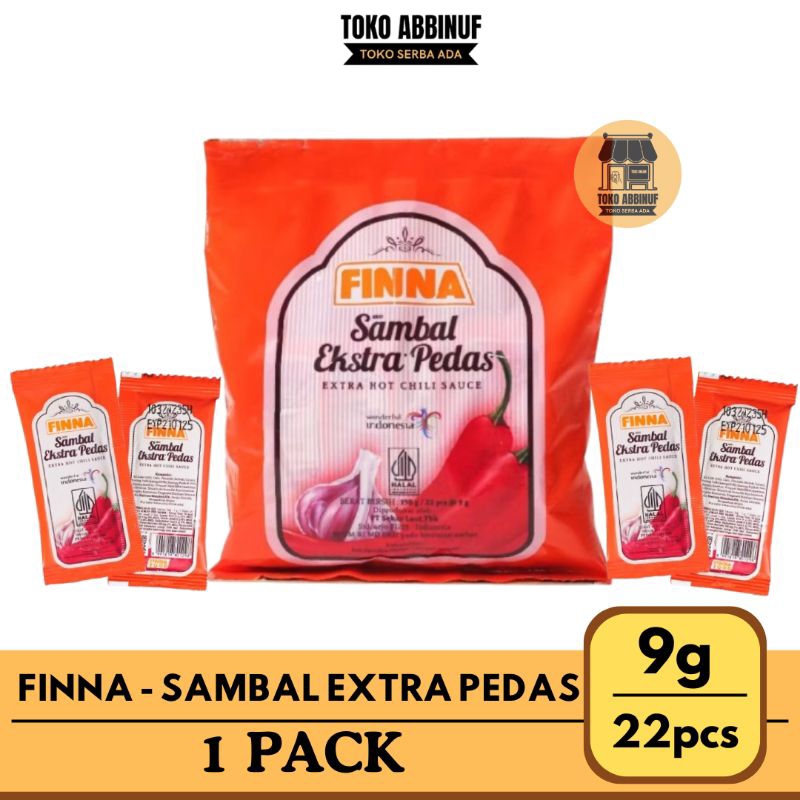 

1 PACK- FINNA SAOS SACHET SAMBAL EXSTRA PEDAS 9g - 1 PACK ISI 22PCS