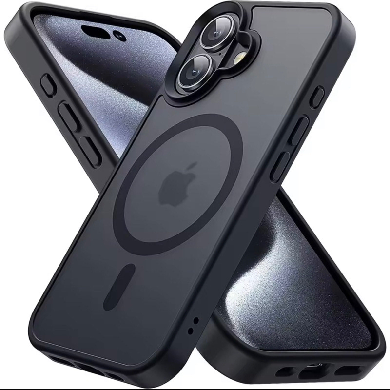 Case Magsafe Black Edition Matte IPHONE X XS MAX XR 11 12 13 14 15 16 17 PRO MAX 14+ 15+ 16+ 17 AIR 