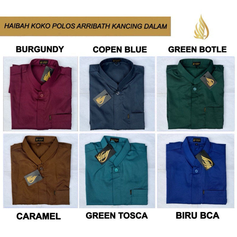 TERBARU BAJU KOKO ARRIBATH COLLECTION KERAH PENDEK SANGHAI KANCING DALAM KANTONG SAMPING BUSANA MUSL