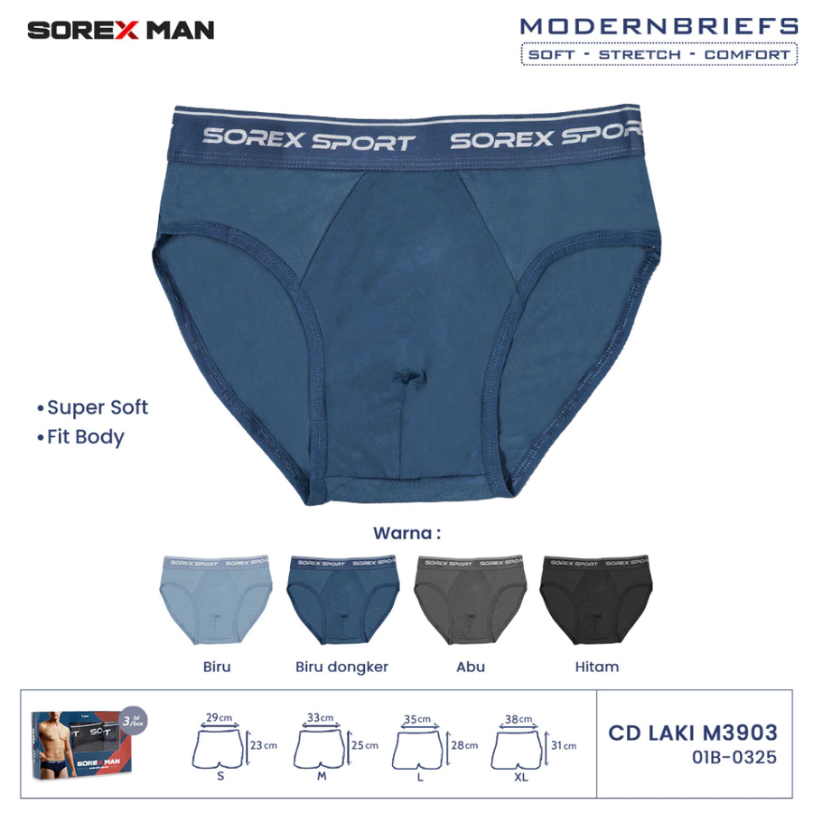 {2 & 3pcs) Cd Pria Sorex M 3903 3907 Segitga | Cd Cowok Dewasa |kf