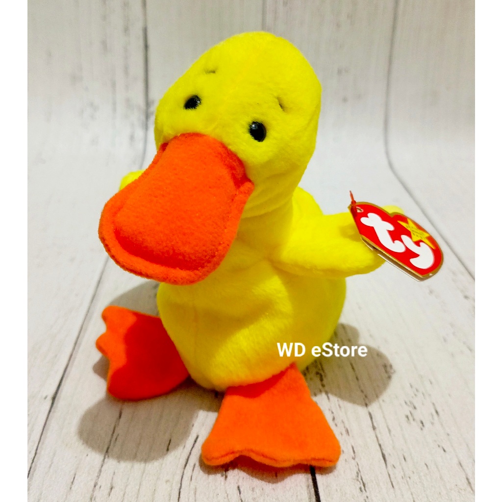 Boneka Bebek TY Beanie Baby, Quackers