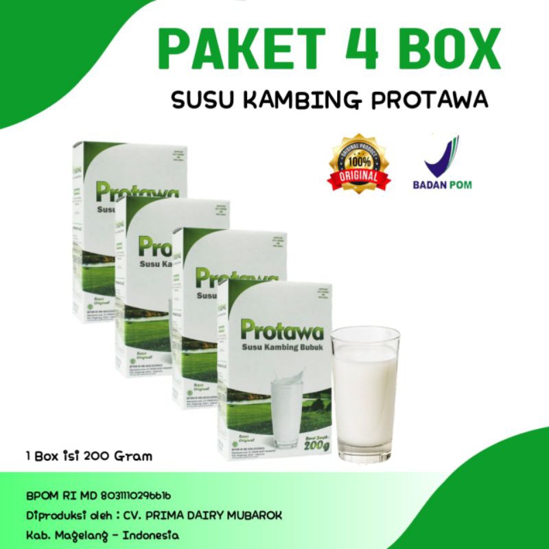 

PAKET 4 BOX Susu Kambing Etawa Bubuk Original 200 Gram Susu Kambing Bubuk Etawa 200gr