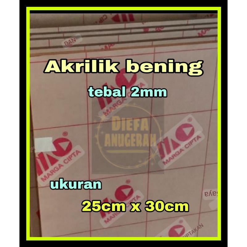 

Akrilik bening 2mm 25x30/Acrylic sheet/Akrilik potongan/Mika bening