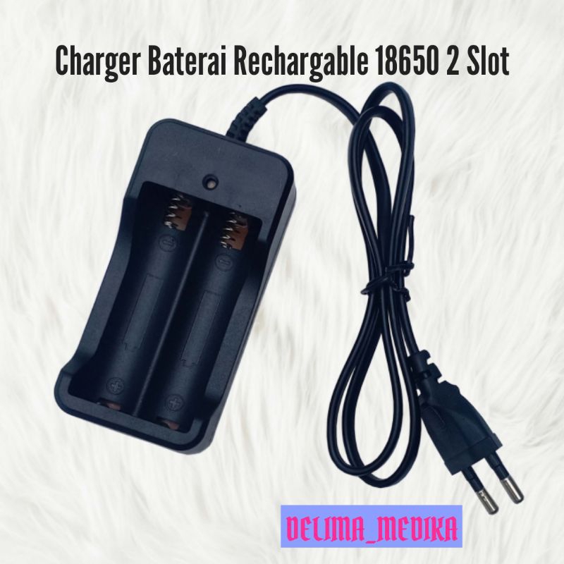 Charger Baterai Rechargable 18650 2 Slot / Charger Baterai Khitan 18650 isi 2 Slot