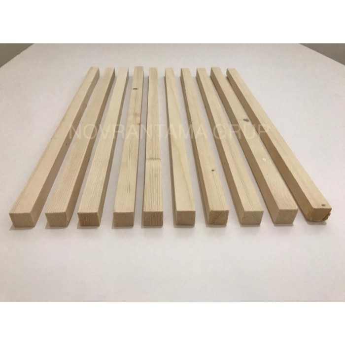 Lis kayu Jati Belanda 5x2cm panjang 200cm, 2x5 cm