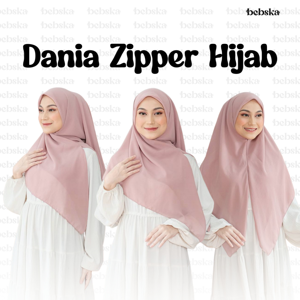 DANIA ZIPPER HIJAB - Zipper Hijab - Hijab Segiempat Zipper - Segiempat Zipper - Segiempat Instan  - 