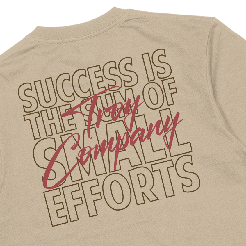 Troy Company Tshirt Beige Small Efforts - Kaos Lengan Pendek Kaos Beige MTD 3075