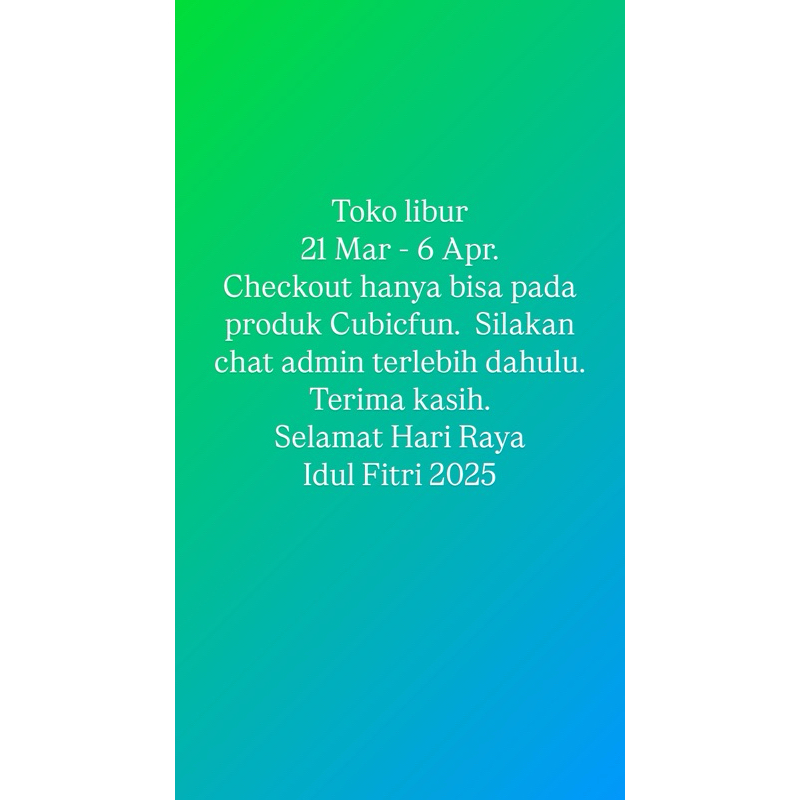 

Tidak dijual. Libur Idul Fitri