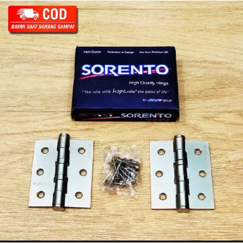 Engsel SORENTO 3" inch untuk pintu / lemari / jendela Anti karat dan asli stainless