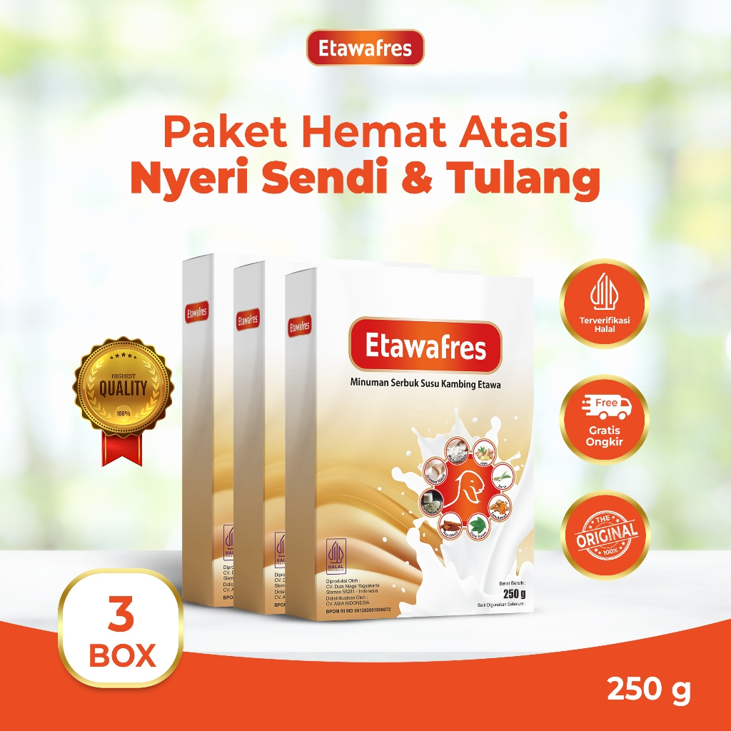 

Etawafres Paket 3 Box Bantu Atasi Nyeri Sendi Asam Urat Pegal Linu