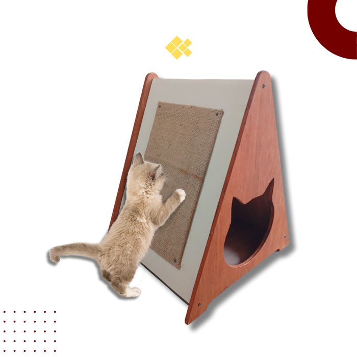 Pet House Cakaran kucing Rumah Hewan Kayu