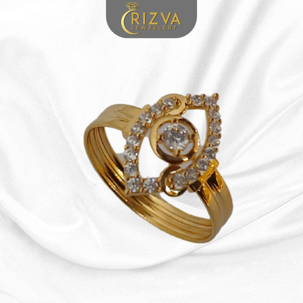 Cinci Gombong Solitaire Permata Gold 8K Toko Emas Rizva Jewellery