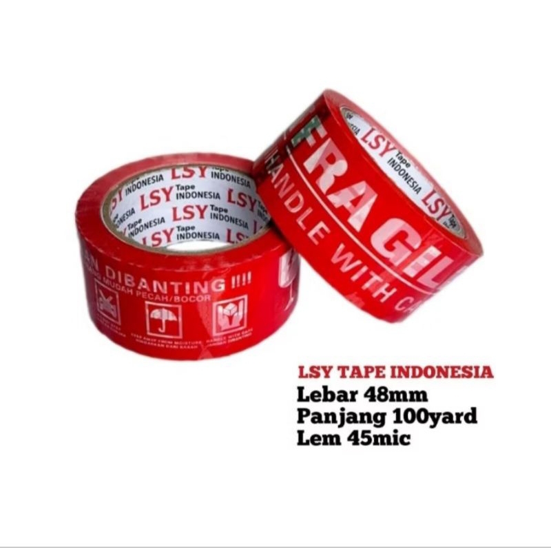 

ISOLASI/LAKBAN FRAGILE MERK LSY 100 YARD