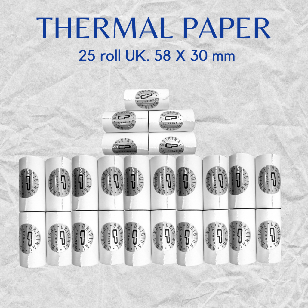 

[ COD ] 25 ROLL Thermal paper roll ukuran 58X30 1.pak isi 25.pcs cocok untuk semua mesin printer bluetooth 58mm