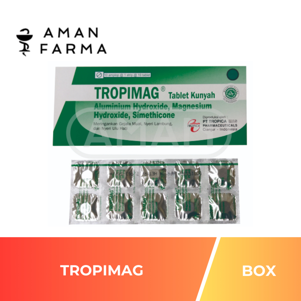 TROPIMAG PER BOX ISI 100 TABLET | OBAT MAAG, ASAM LAMBUNG