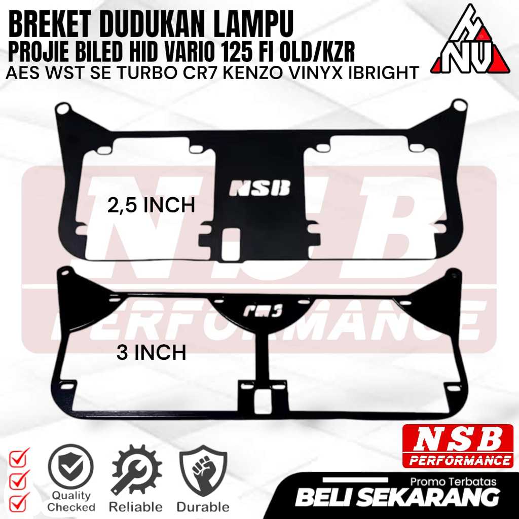 BREKET BRACKET DUDUKAN LAMPU PROJIE BILED VARIO 125 FI OLD VARIO 125 KZR 2,5 INCH & 3 INCH HNV55