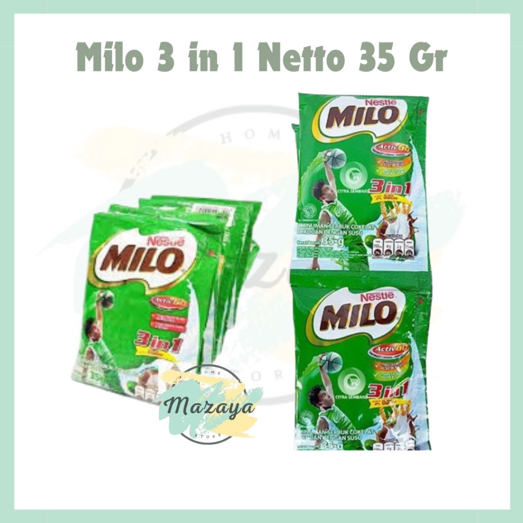 

NESTLE MILO 3 IN 1 SACHET MINUMAN COKELAT NETTO 10 PCS X 35 GR - MAZAYA HOMESTORE
