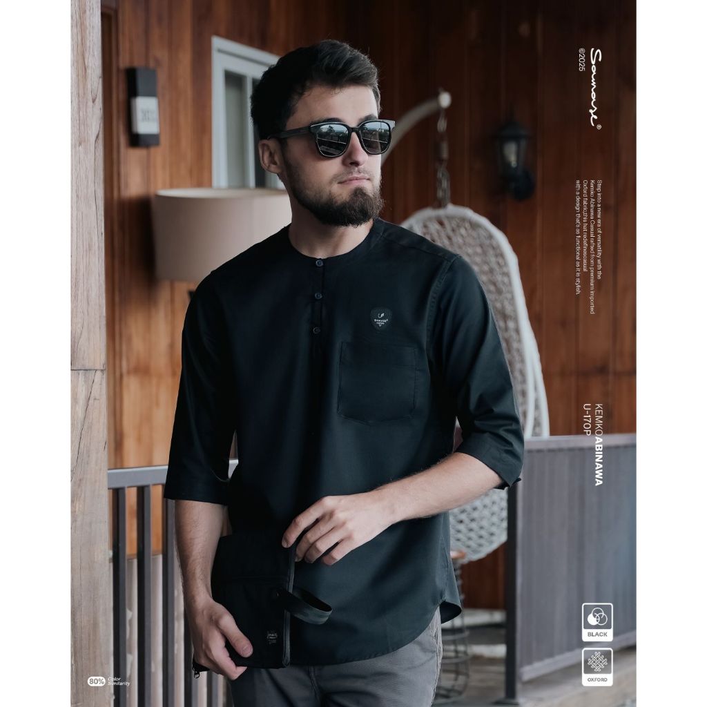 SAMASE Kemko Abinawa U170P - U100P Kemeja Koko Pakaian Pria Muslim Dewasa Lengan 3/4 Samase Clothes 