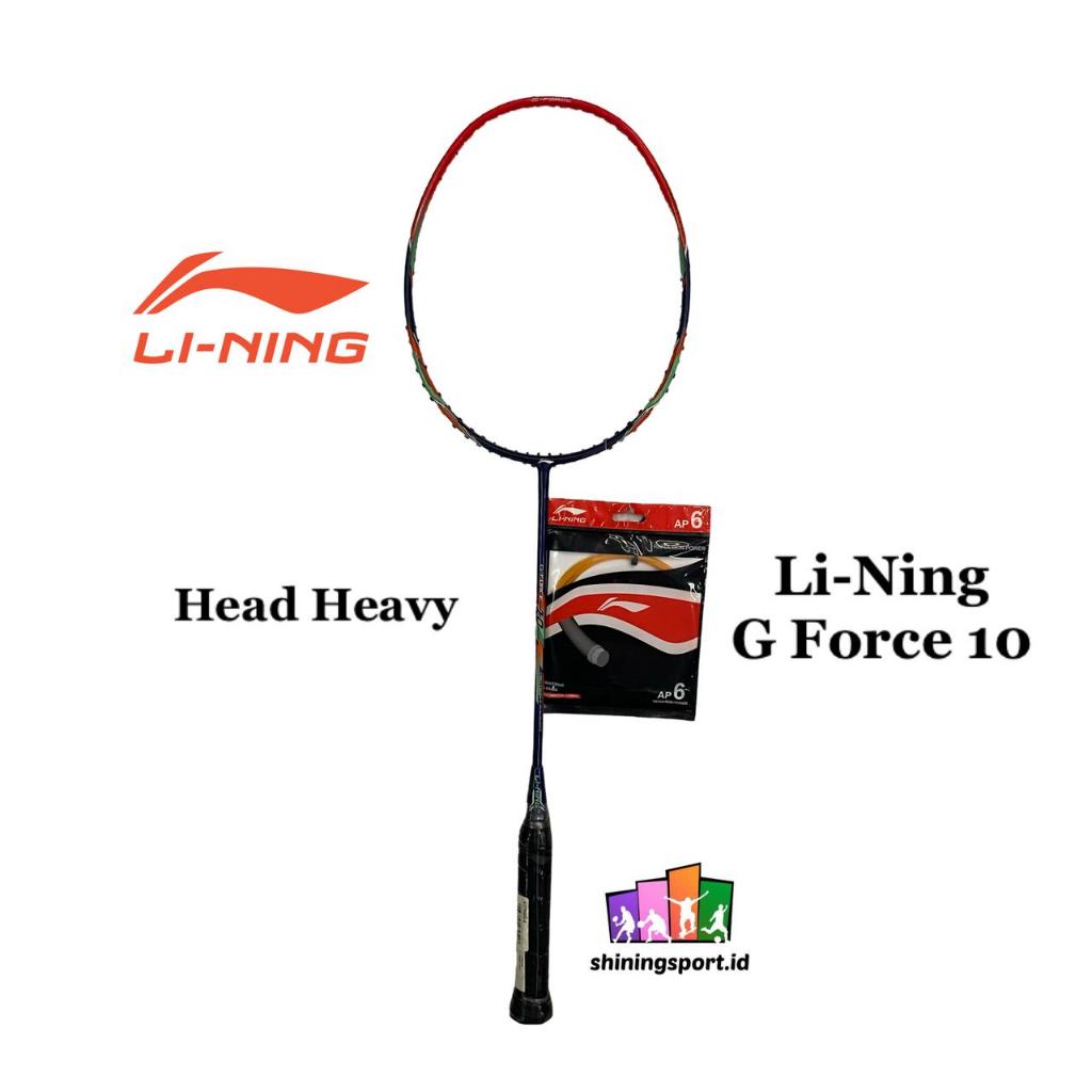 Raket Badminton Li-Ning G Force 10 (+ Free Tas Li-Ning Single, Senar Li-Ning AP 6 + Jasa Pasang & To