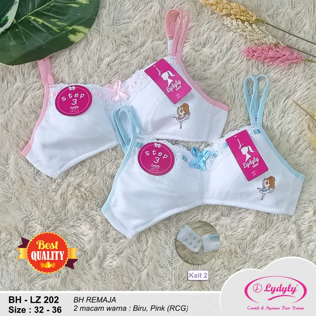 Lidily Teen Bra Remaja Katun Bh Lz202 | BH Anak Sekolah | BRA Putih Remaja 2 Kaitan Bahan Katun