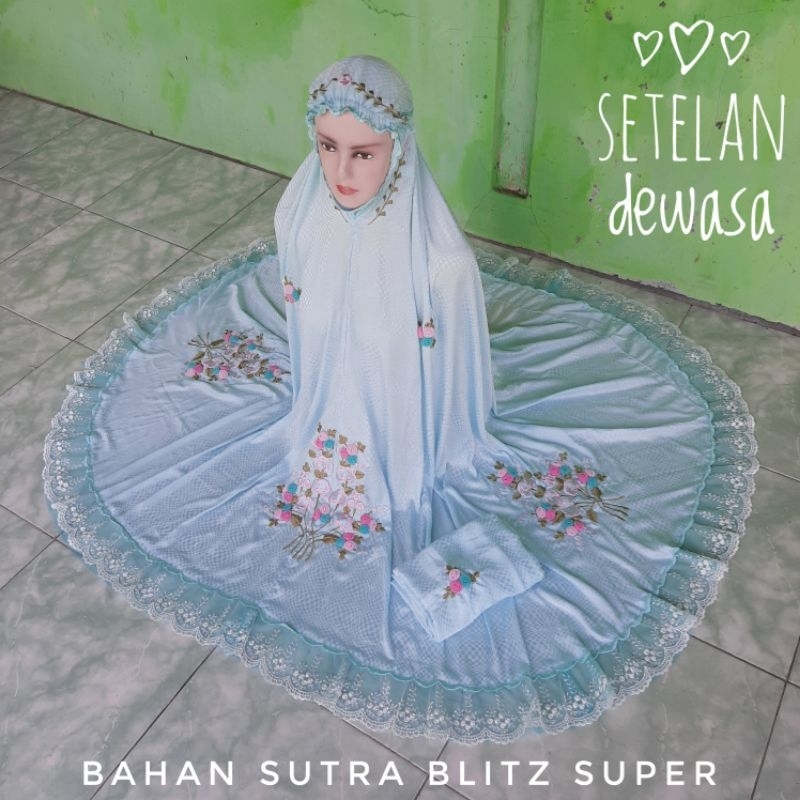 Mukena Setelan Bordir. Mukena Putusan Dewasa. Mukena Atas Bawah.