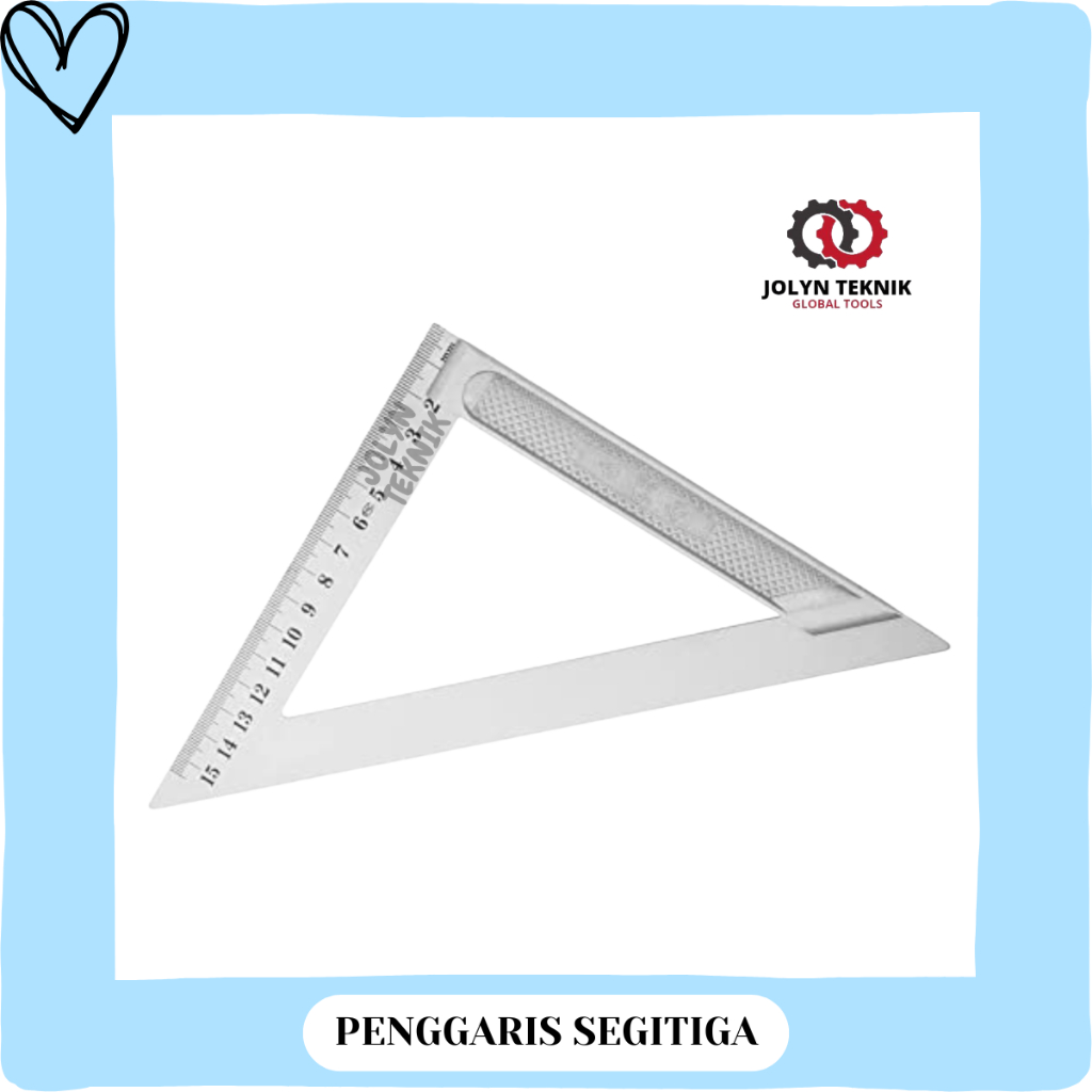 

PENGGARIS SIKU SEGITIGA ALUMUNIUM STEEL 6 INCH 150 MM MISTAR TRIANGLE