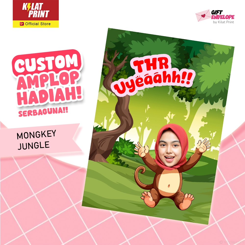 

Custom Snack Card Holder Kado Unik Mongkey Jungle