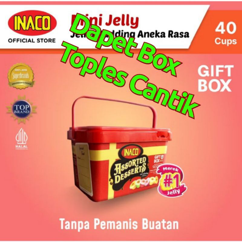 

PROMO MURAH edisi LEBARAN inaco assorted desserts Bonus BOx nya inaco jelly puding free gift box parcel lebaran