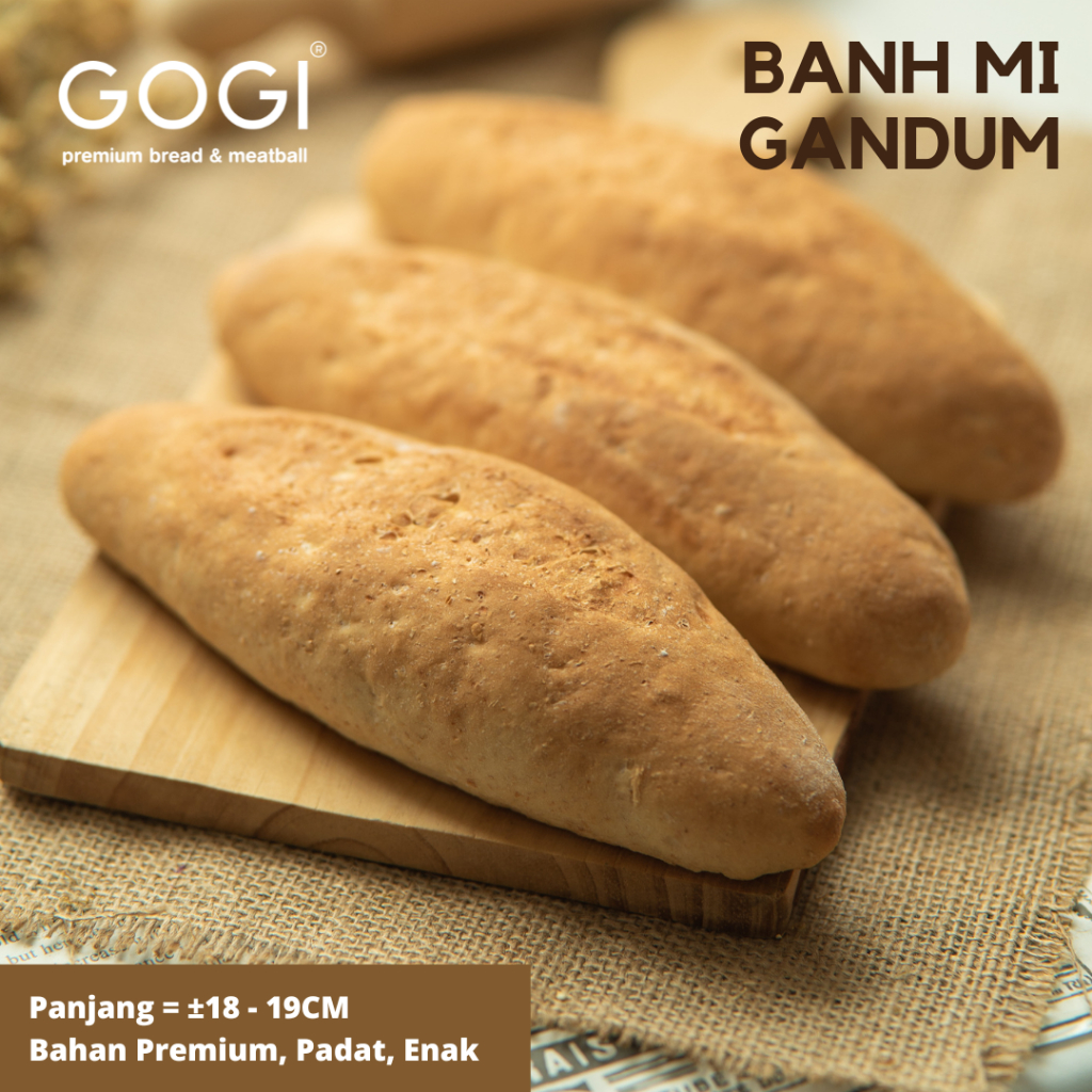 

Banh Mi Gandum Isi 3 Pcs / Roti Banh Mi Vietnam / Vietnamese Whole Wheat Banh Mi Baguette