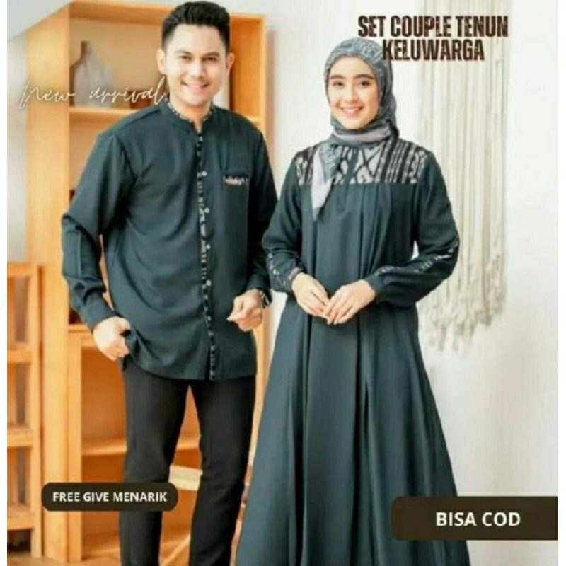 PROMO COUPLE KONDANGAN, COUPLE KELUARGA 2025 HIJAU, COUPLE KELUARGA ,COUPLE TENUN, DRESS  TENUN,GAMI