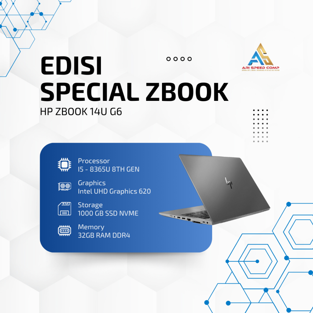 HP ZBOOK 14U G6 INTEL CORE I5 - 8365U 8TH GEN / 32GB RAM DDR4 / 1TB SSD NVME / FULL HD IPS