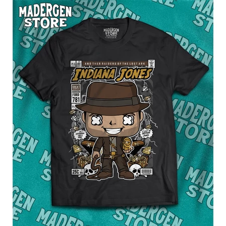 Kaos Tshirt Kasual Pop Culture Indiana Jones Distro 