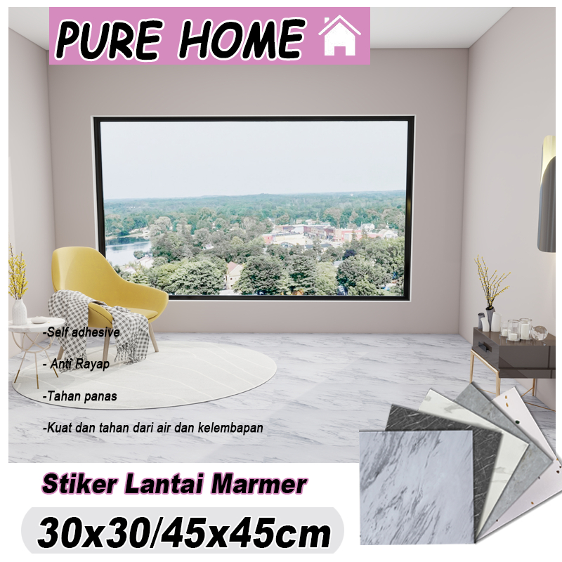 Pure Home-Wallpaper Lantai Vinly Marbel 30 × 30/45 x 45cm / Sticker Lantai Vinyl / Vinyl Lantai Marb