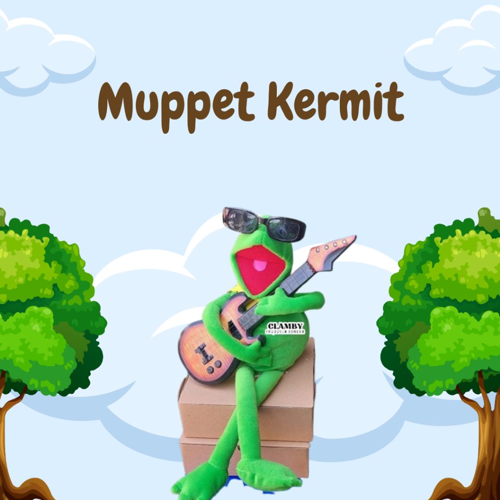 Boneka Muppet Frog Ukuran 70CM Boneka Dongeng Boneka Vertiloquist Kermit