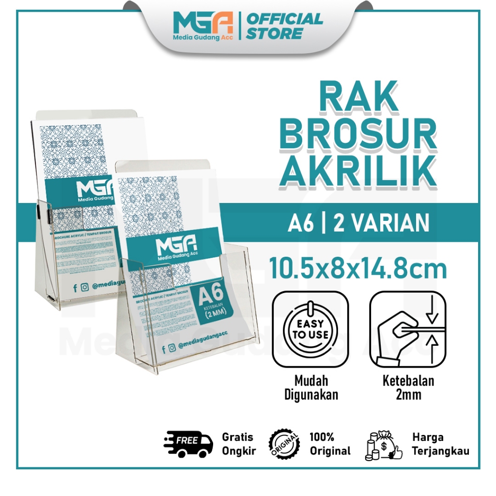 

RAK BROSUR AKRILIK A6 / TEMPAT DISPLAY BROSUR / ACRYLIC DISPLAY