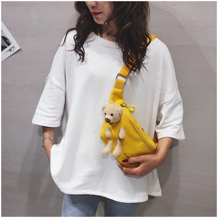 NEW littlefeliz GA47 Tas Samping Wanita Tas Pinggang Waistbag Korea Desain Boneka Beruang Lucu/Tas