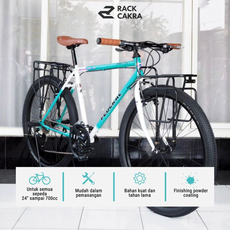 Rak Boncengan Sepeda / Rak Pannier Touring / Bagasi Sepeda Federal & Commuter Kuat & Mudah Pasang Un