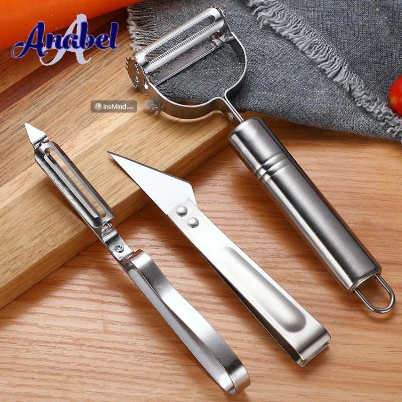 3 PCS SET Alat Pengupas Wortel Bawang Sayur Buah Bahan Stainless Steel Pengupas PARUTAN DAN PEELER P