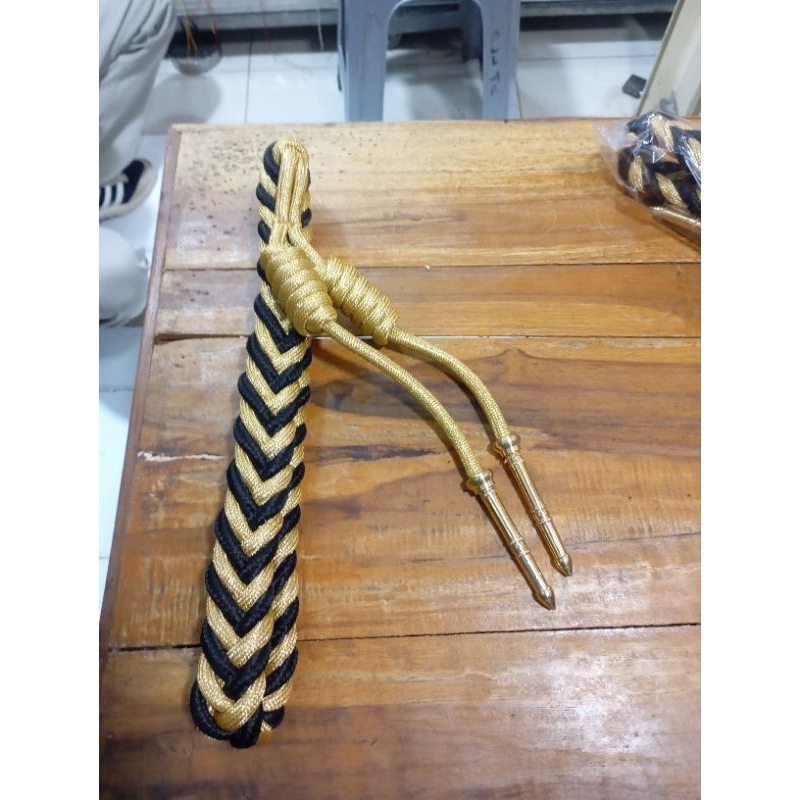 talikur ajudan PDH polri warna hitam kombinasi emas