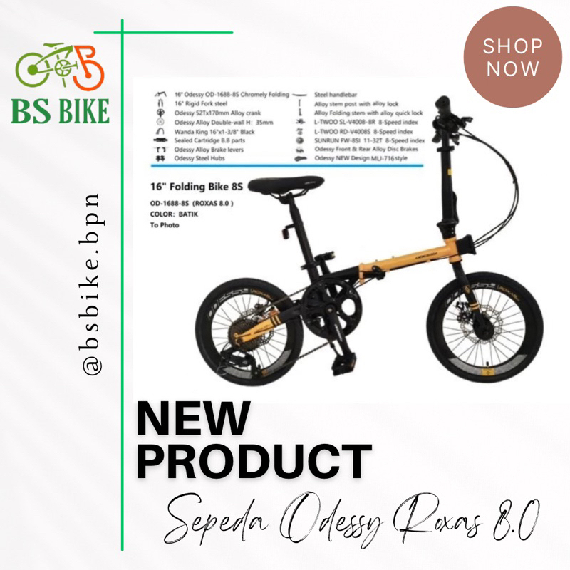 sepeda lipat Odessy roxas 8.0 16 inch